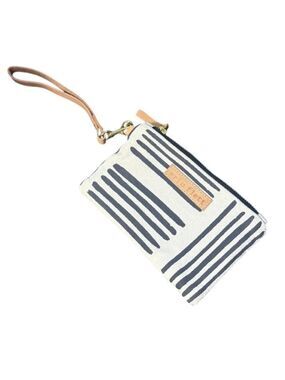 Erin Flett Handmade Wristlet Barkcloth Stripe Maine USA